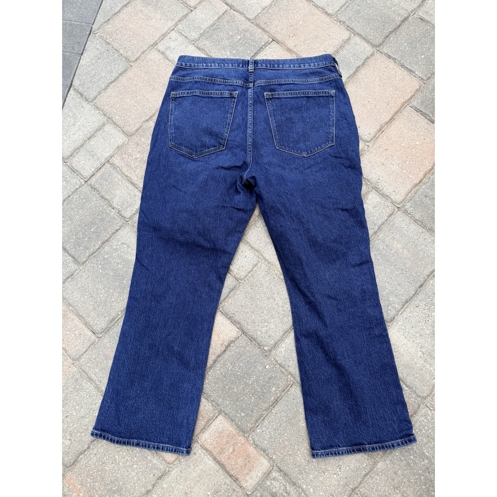 J.CREW Women's Mid Rise Flare Crop Button Fly Stretch Denim Blue Jeans Size 30